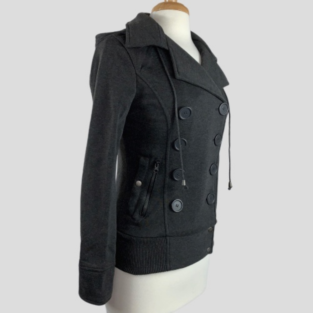 💥Host Pick💥Grey DoubleBreasted Pea Jacket w/Hood - Picture 5 of 8